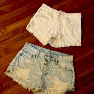 Two pairs of jean shorts